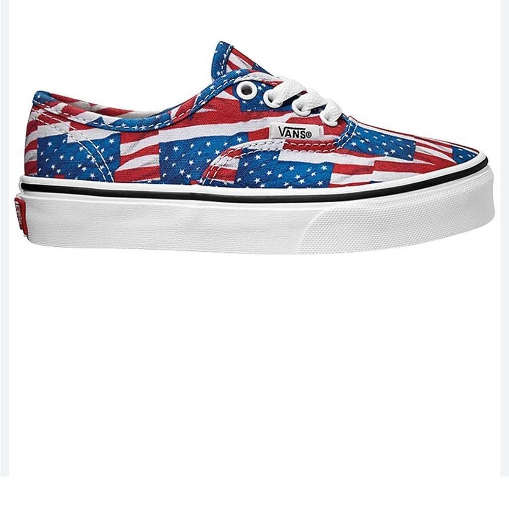 Vans Men's American Flag Ankle Height Skateboard Sneakers Men 8 Women 9.5